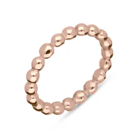 18ct Rose Gold Stepping Stones Beaded Stacking Ring