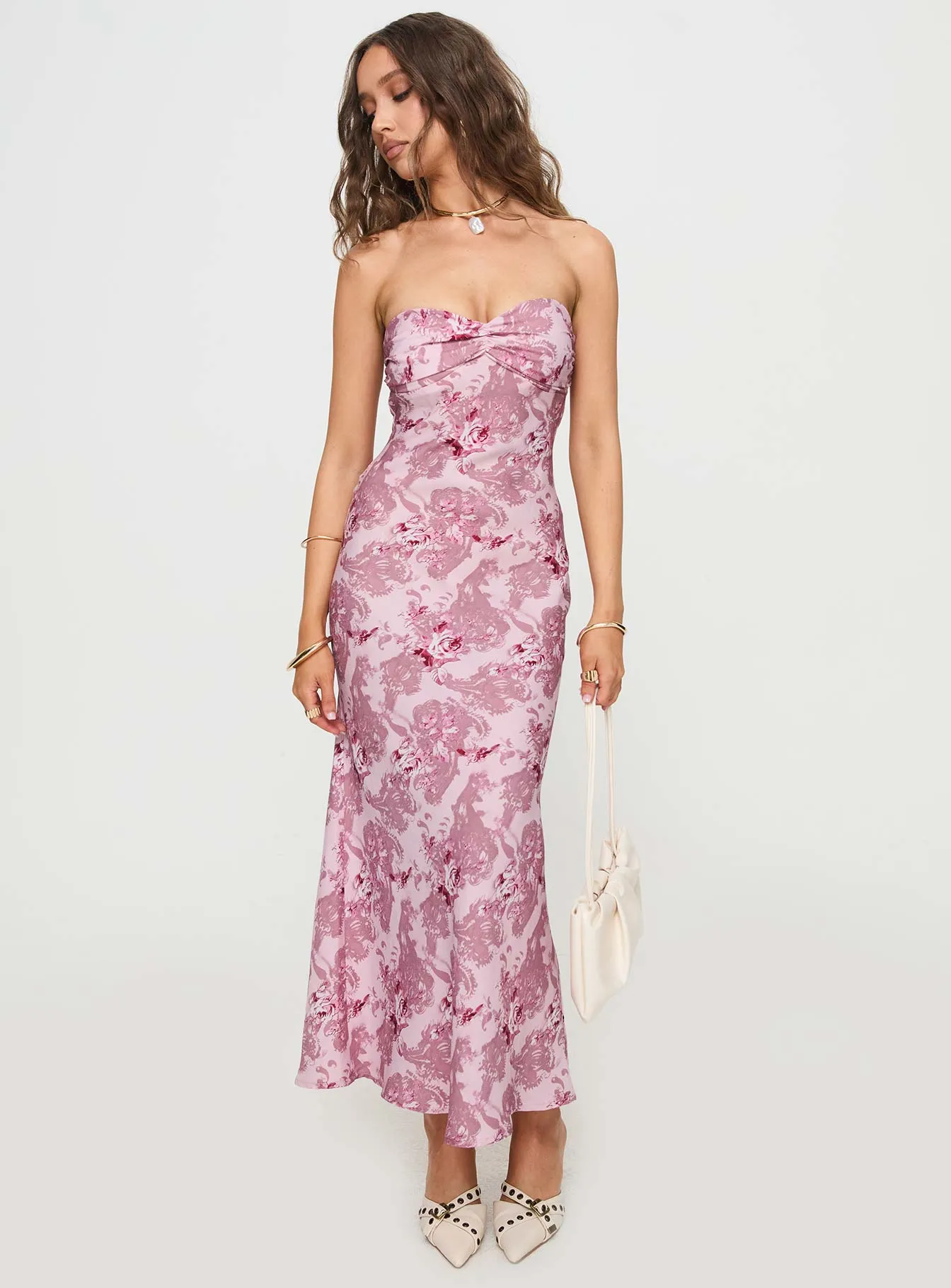 Abeila Strapless Maxi Dress Pink