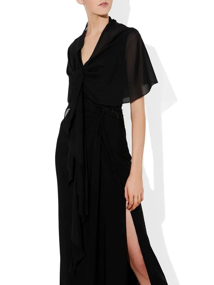 Anastasia Black Chiffon Wrap