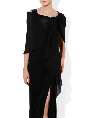 Anastasia Black Chiffon Wrap