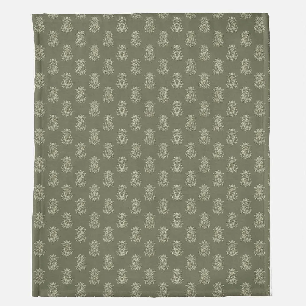 Auspice Pattern Green Minky Blanket