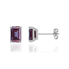 AVIANA - Emerald Alexandrite 950 Platinum Stud Earrings