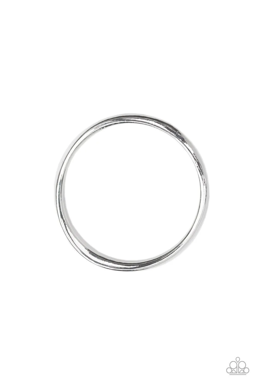 Awesomely Asymmetrical Silver Bangle Bracelet - Paparazzi Accessories