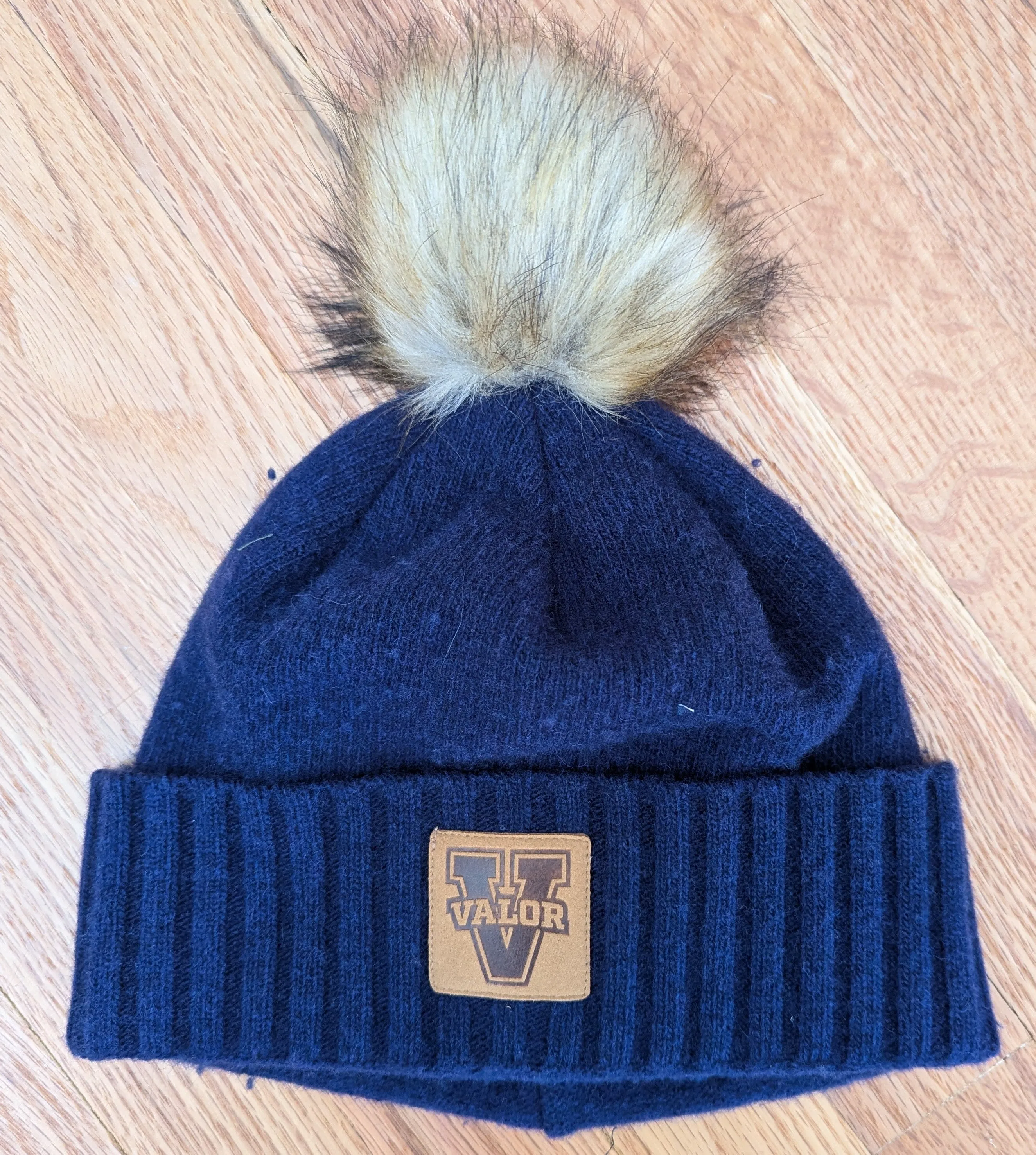 Cashmere Beanie With Fur Pom