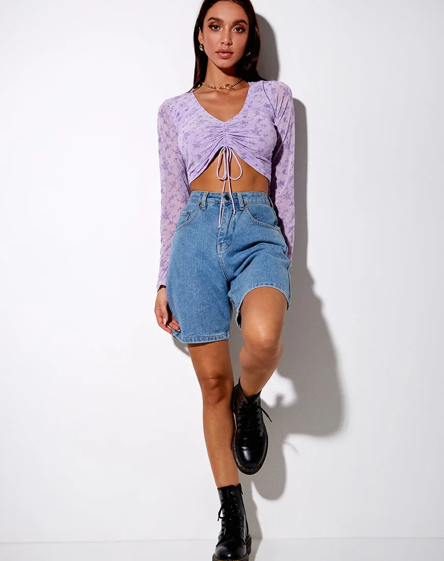 Chilo Long Sleeve Top in Love Bloom Lilac Flock