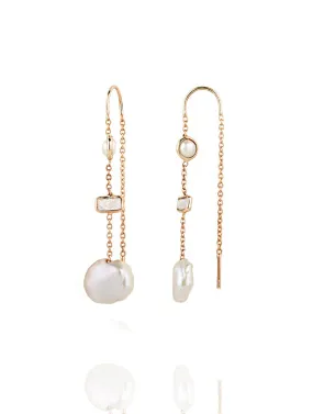 Delicate Pearl Threader Earrings