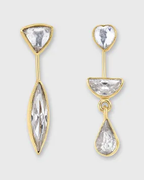 Detachable Victorian Drop Earrings in Silver