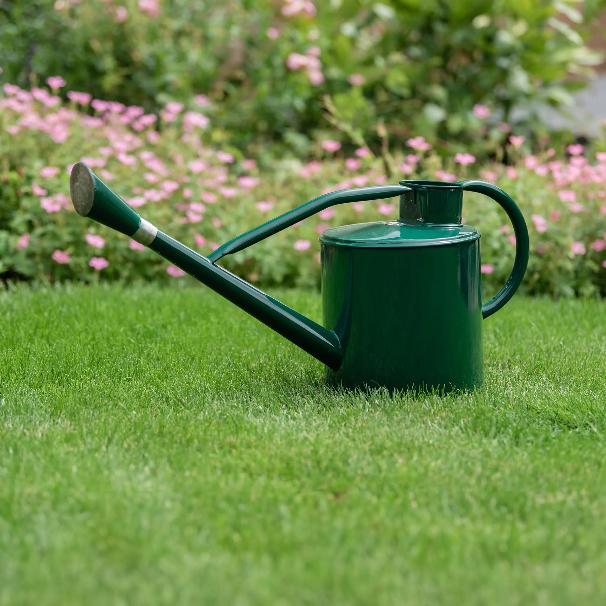 Kent & Stowe Long Reach Metal Watering Can Forest Green 9L