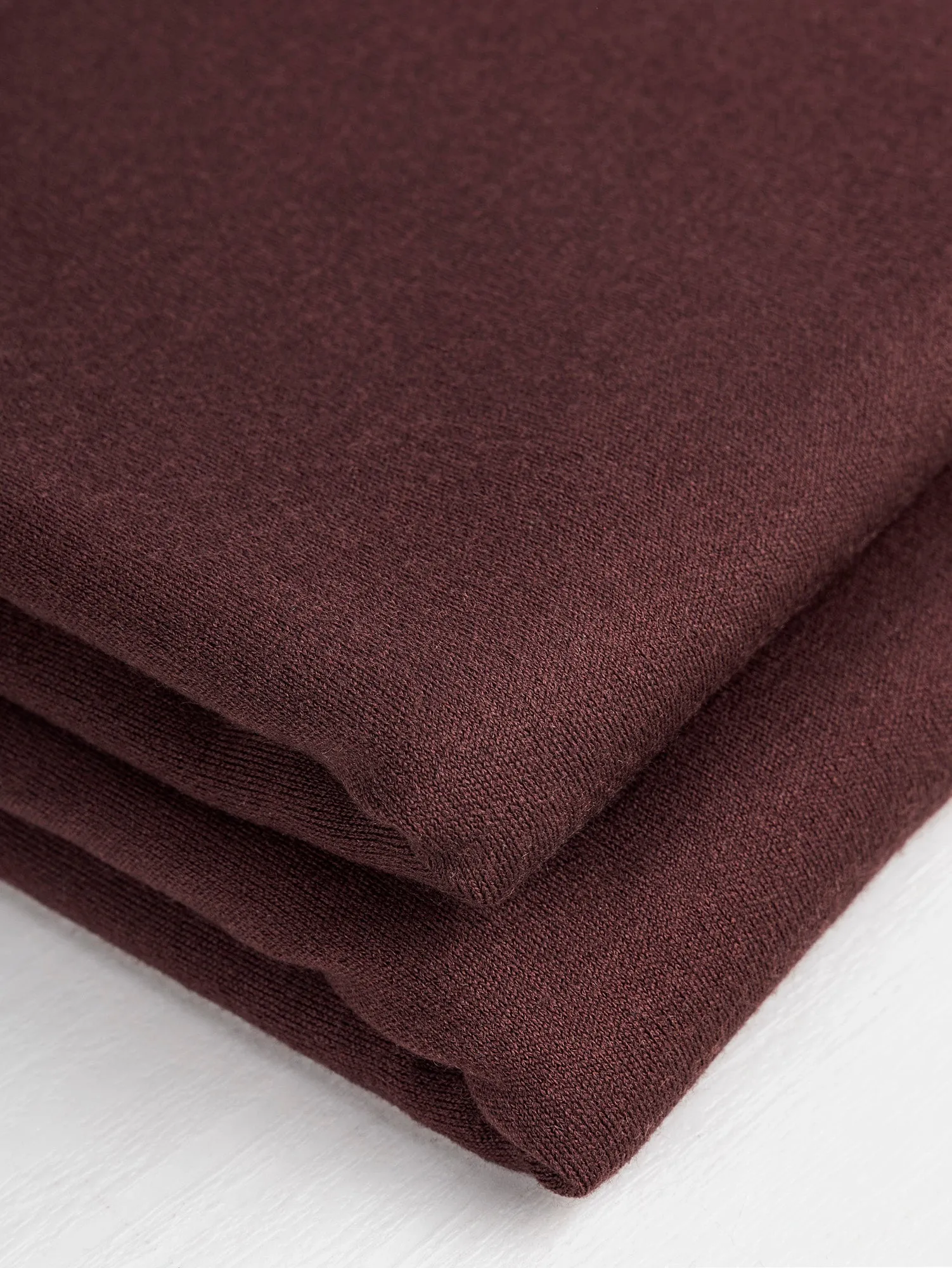 Midweight Merino Wool Blend Jersey Knit Deadstock - Merlot