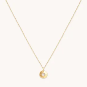 October Opal Birthstone Necklace in Solid Gold