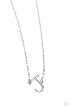 Paparazzi Accessories - INITIALLY Yours - J - White Necklace