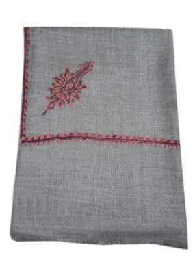 Pashtush Mens Embroidery Shawl, Thick Wool Shawls, 100% Handmade Embroidery, Woolmark, Taupe