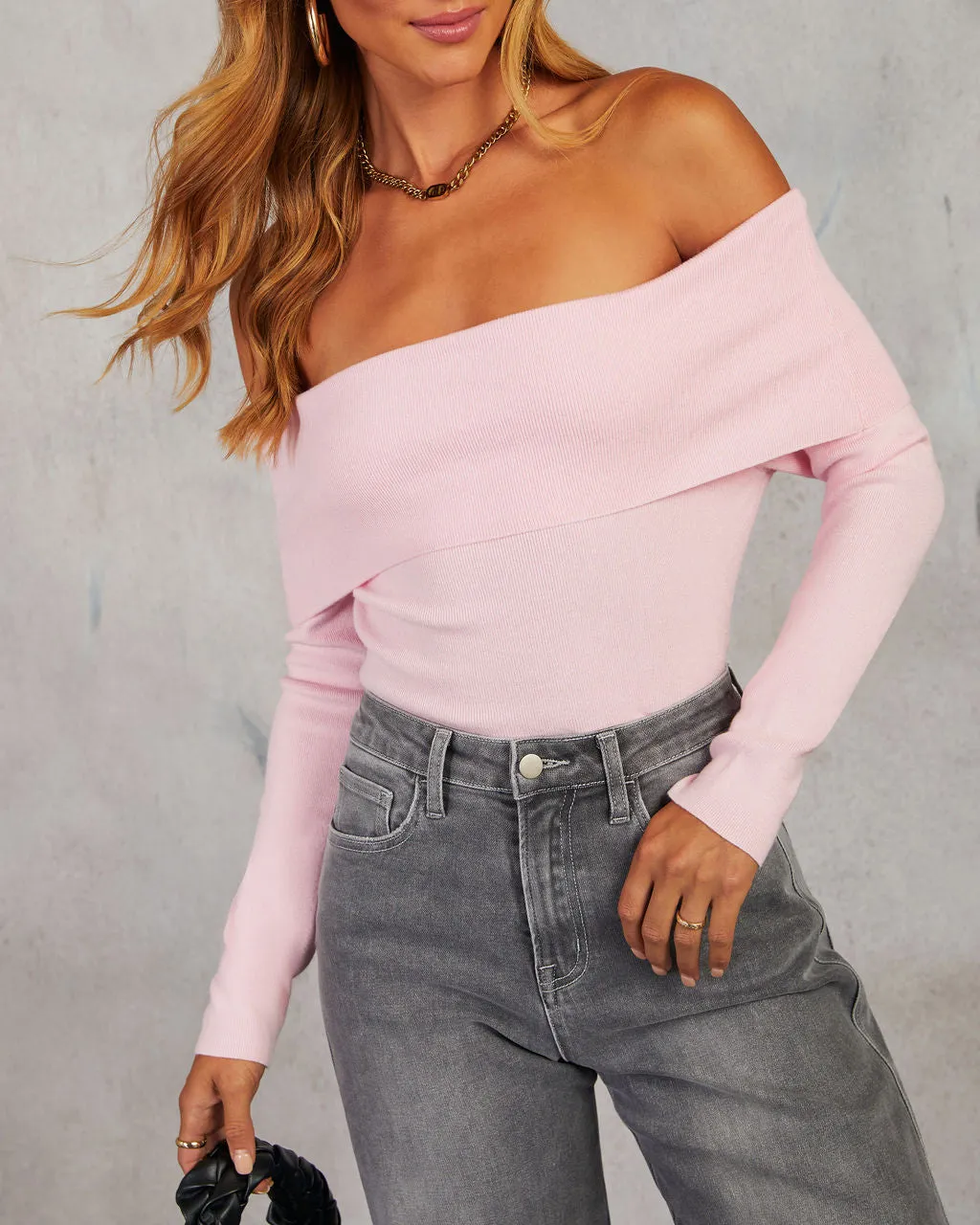 Romance Me Off The Shoulder Sweater