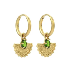 Zoe & Morgan Petal Earrings - Gold Plated & Chrome Diopside